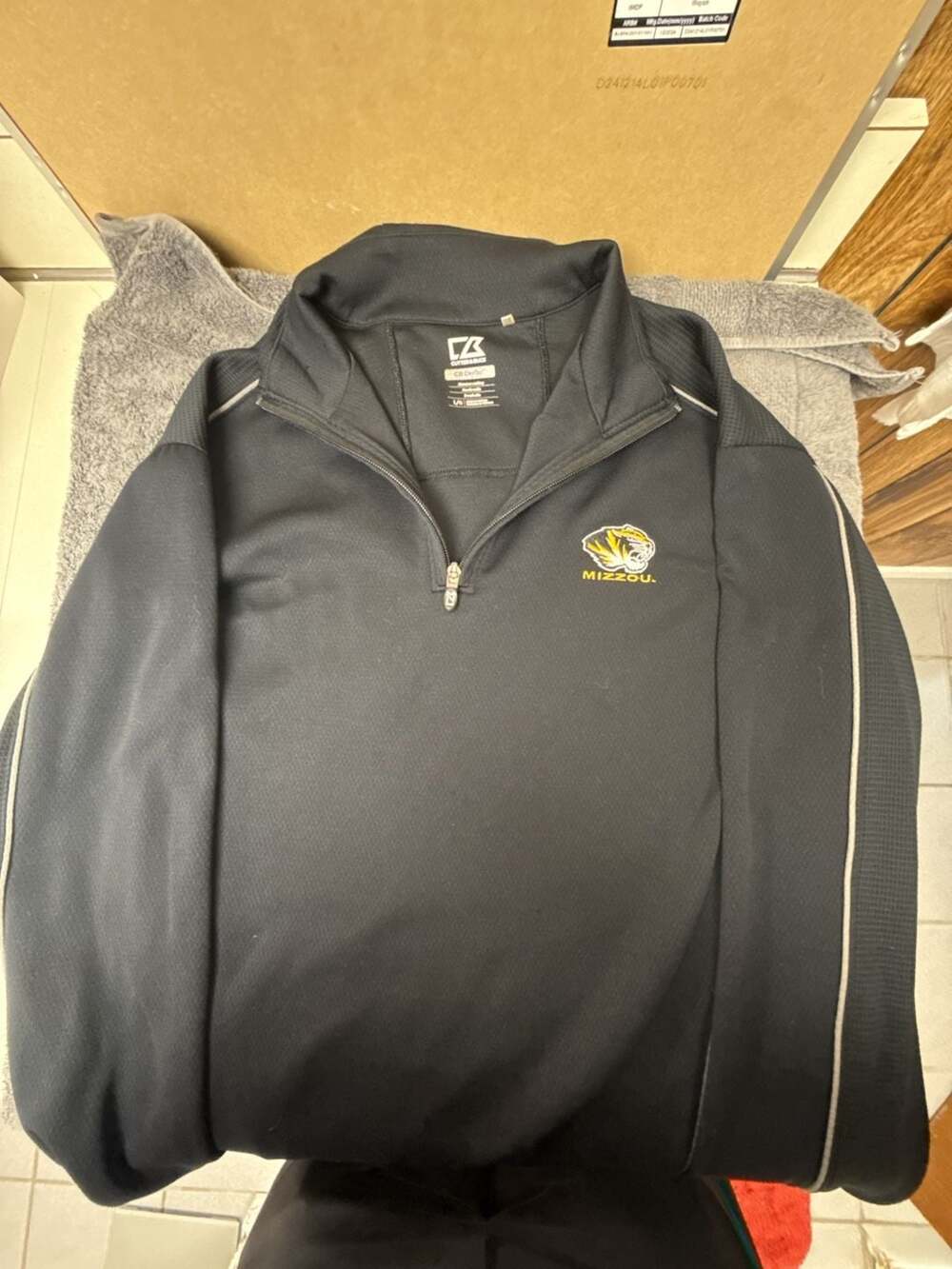 Cutter & Buck Mizzou Tigers CB DryTec 1/4 Zip Pullover Size Large